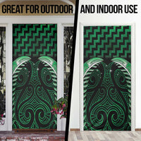 Green Matariki New Zealand Door Cover Maori Poutama Galaxy Vibes LT14 - Polynesian Pride