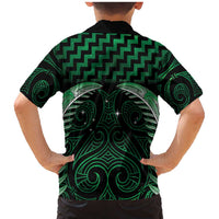 Green Matariki New Zealand Family Matching Mermaid Dress and Hawaiian Shirt Maori Poutama Galaxy Vibes LT14 - Polynesian Pride