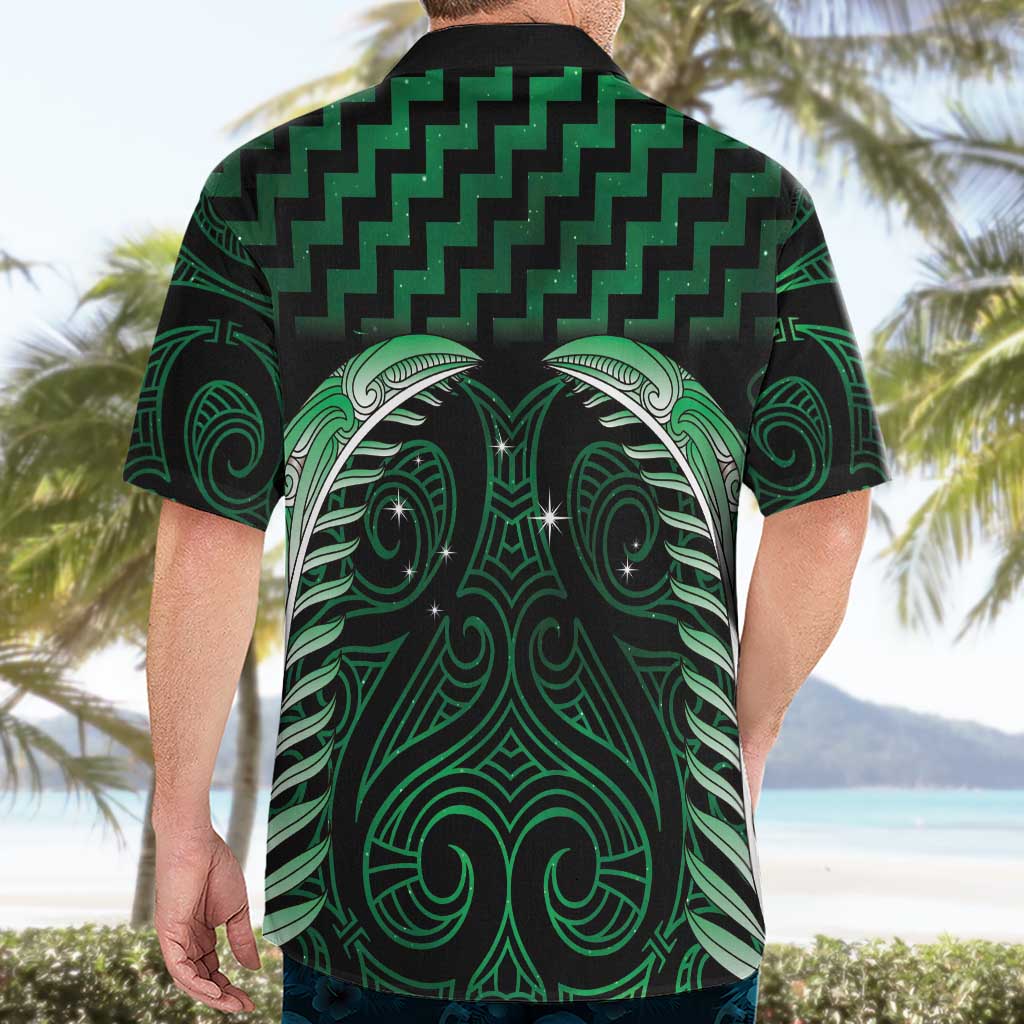 Green Matariki New Zealand Hawaiian Shirt Maori Poutama Galaxy Vibes LT14 - Polynesian Pride