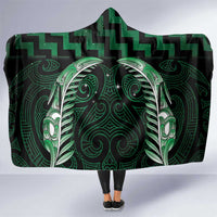 Green Matariki New Zealand Hooded Blanket Maori Poutama Galaxy Vibes LT14 One Size Green - Polynesian Pride