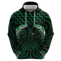 Green Matariki New Zealand Hoodie Maori Poutama Galaxy Vibes LT14 - Polynesian Pride
