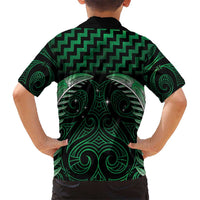 Green Matariki New Zealand Kid Hawaiian Shirt Maori Poutama Galaxy Vibes LT14 - Polynesian Pride