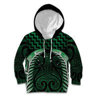 Green Matariki New Zealand Kid Hoodie Maori Poutama Galaxy Vibes LT14 Hoodie Green - Polynesian Pride