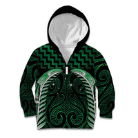 Green Matariki New Zealand Kid Hoodie Maori Poutama Galaxy Vibes LT14 Zip Hoodie Green - Polynesian Pride