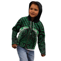 Green Matariki New Zealand Kid Hoodie Maori Poutama Galaxy Vibes LT14 - Polynesian Pride