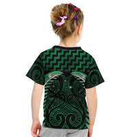 Green Matariki New Zealand Kid T Shirt Maori Poutama Galaxy Vibes LT14 - Polynesian Pride
