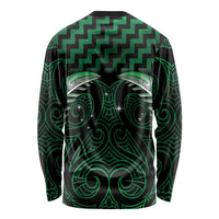 Green Matariki New Zealand Long Sleeve Shirt Maori Poutama Galaxy Vibes LT14 - Polynesian Pride