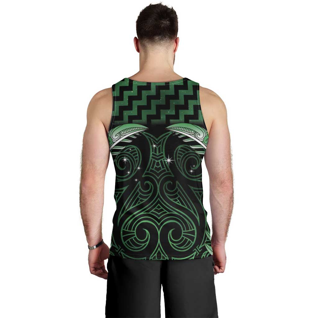 Green Matariki New Zealand Men Tank Top Maori Poutama Galaxy Vibes LT14 - Polynesian Pride