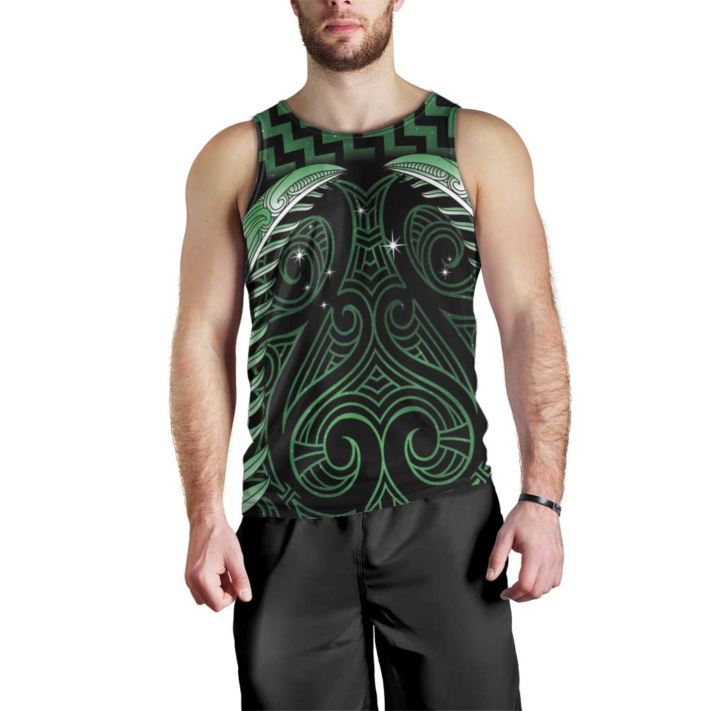 Green Matariki New Zealand Men Tank Top Maori Poutama Galaxy Vibes LT14 - Polynesian Pride