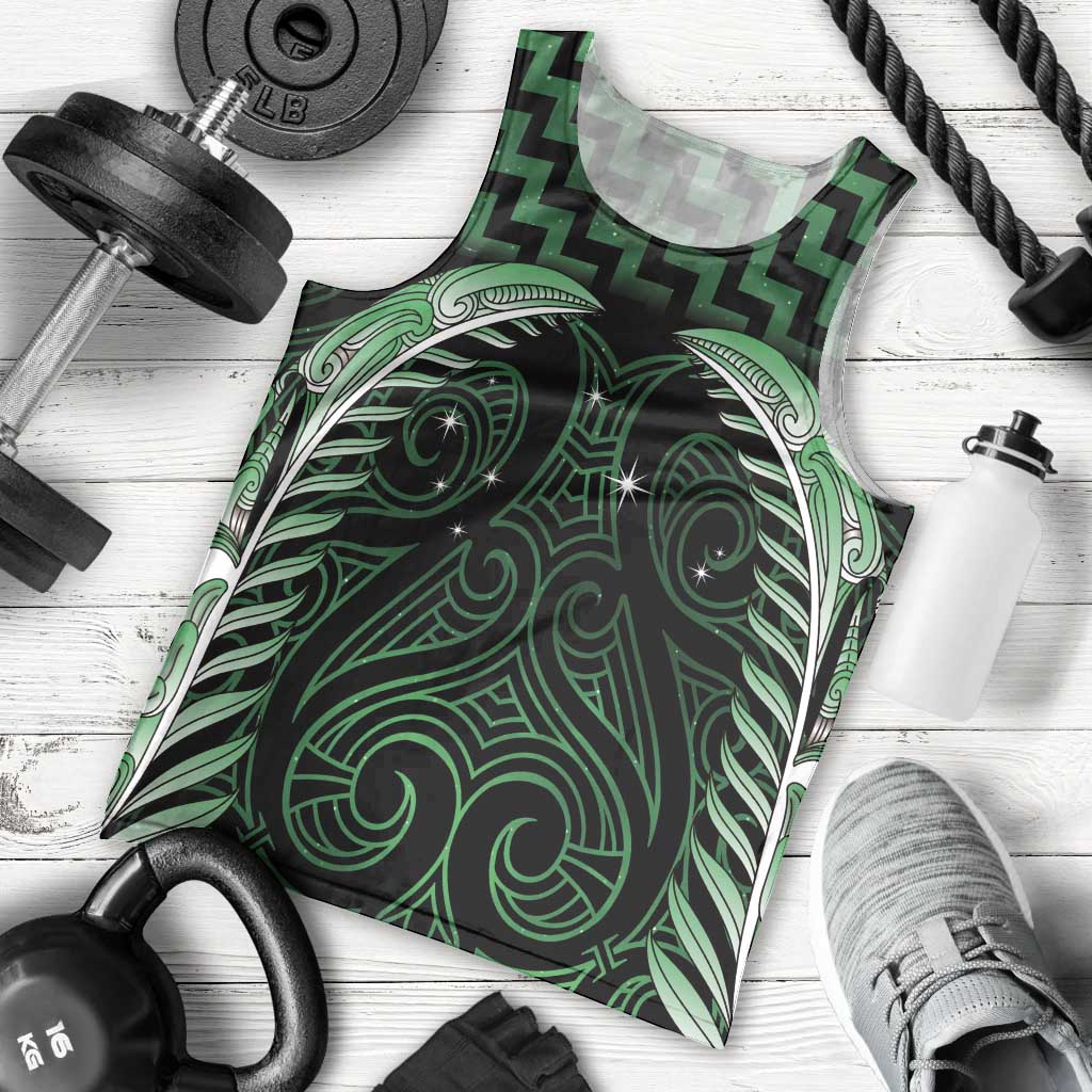 Green Matariki New Zealand Men Tank Top Maori Poutama Galaxy Vibes LT14 - Polynesian Pride