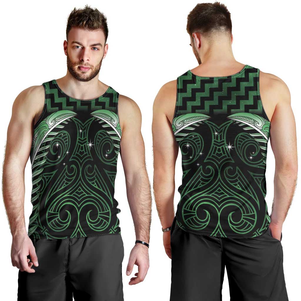 Green Matariki New Zealand Men Tank Top Maori Poutama Galaxy Vibes LT14 - Polynesian Pride
