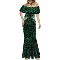 Green Matariki New Zealand Mermaid Dress Maori Poutama Galaxy Vibes LT14 - Polynesian Pride