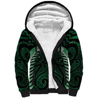 Green Matariki New Zealand Sherpa Hoodie Maori Poutama Galaxy Vibes LT14 Unisex Green - Polynesian Pride
