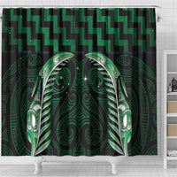 Green Matariki New Zealand Shower Curtain Maori Poutama Galaxy Vibes LT14 - Polynesian Pride