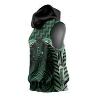 Green Matariki New Zealand Sleeveless Hoodie Maori Poutama Galaxy Vibes LT14 - Polynesian Pride