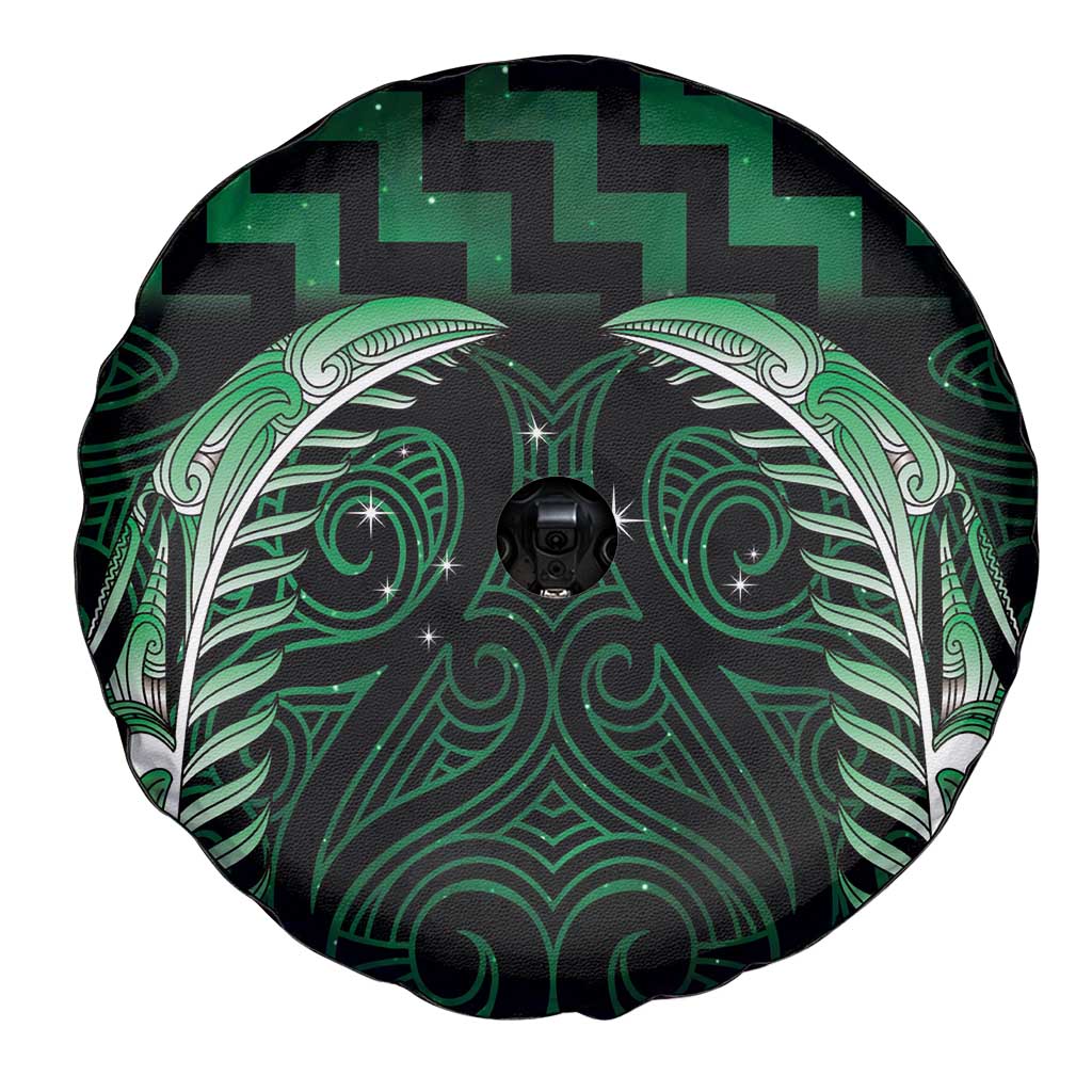 Green Matariki New Zealand Spare Tire Cover Maori Poutama Galaxy Vibes LT14 - Polynesian Pride