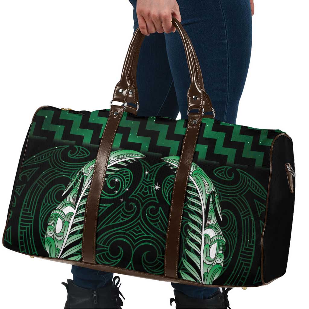 Green Matariki New Zealand Travel Bag Maori Poutama Galaxy Vibes LT14 - Polynesian Pride