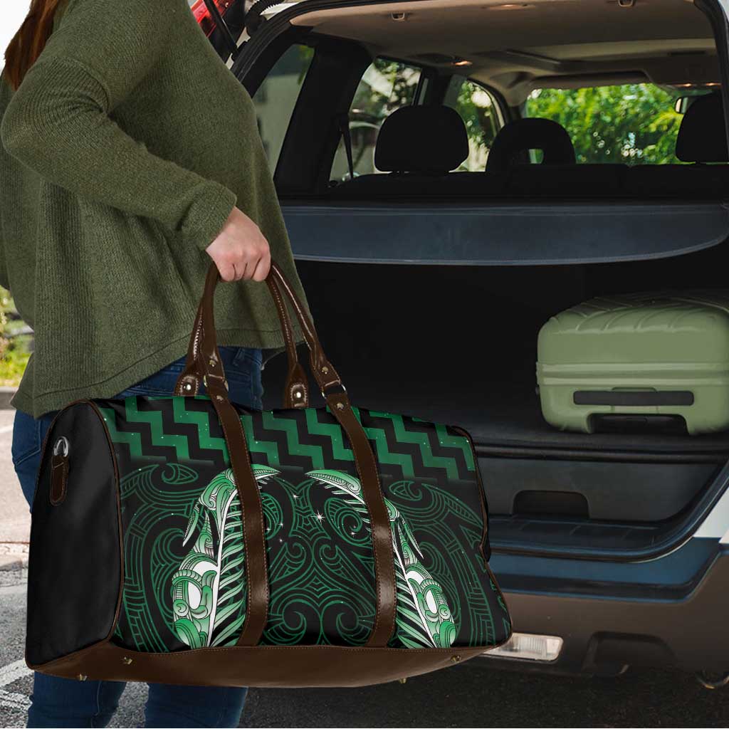 Green Matariki New Zealand Travel Bag Maori Poutama Galaxy Vibes LT14 - Polynesian Pride