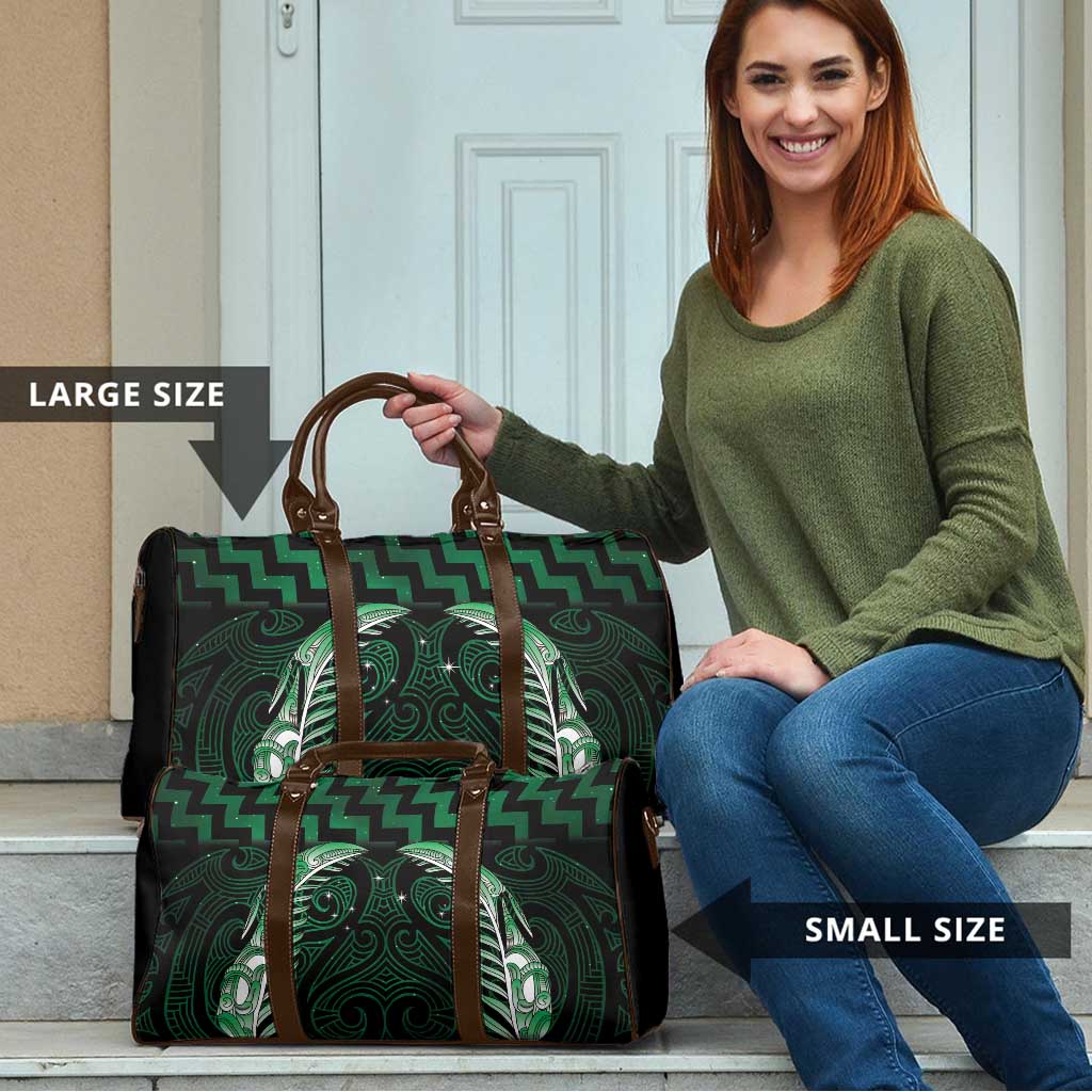 Green Matariki New Zealand Travel Bag Maori Poutama Galaxy Vibes LT14 - Polynesian Pride