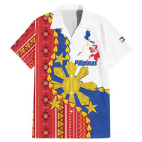 Philippines Independence Day Family Matching Mermaid Dress and Hawaiian Shirt Pilipinas Sun Stars Igorot Pattern LT14 Dad's Shirt - Short Sleeve Red - Polynesian Pride