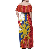 Philippines Independence Day Family Matching Off Shoulder Maxi Dress and Hawaiian Shirt Pilipinas Sun Stars Igorot Pattern LT14 - Polynesian Pride