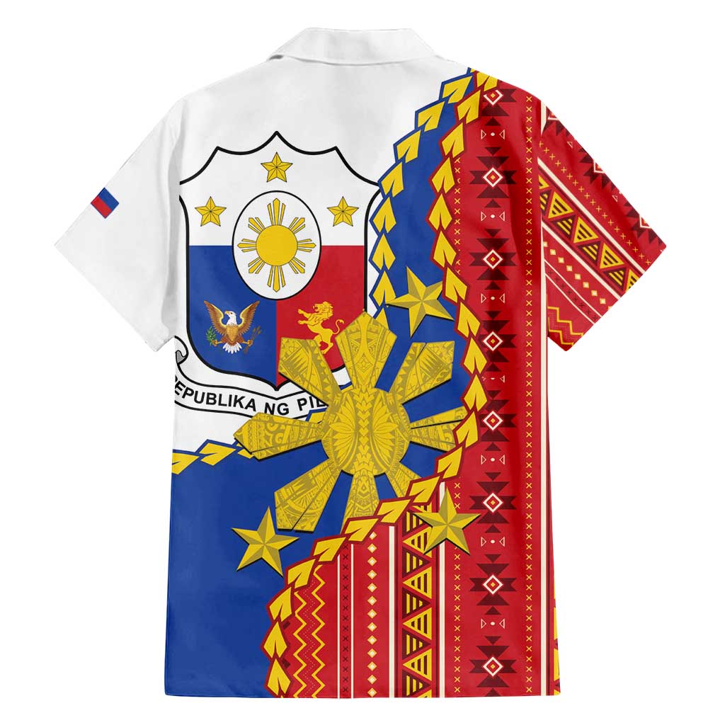 Philippines Independence Day Family Matching Tank Maxi Dress and Hawaiian Shirt Pilipinas Sun Stars Igorot Pattern LT14 - Polynesian Pride