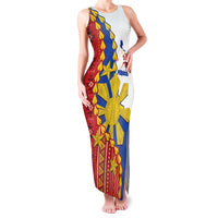 Philippines Independence Day Family Matching Tank Maxi Dress and Hawaiian Shirt Pilipinas Sun Stars Igorot Pattern LT14 Mom's Dress Red - Polynesian Pride