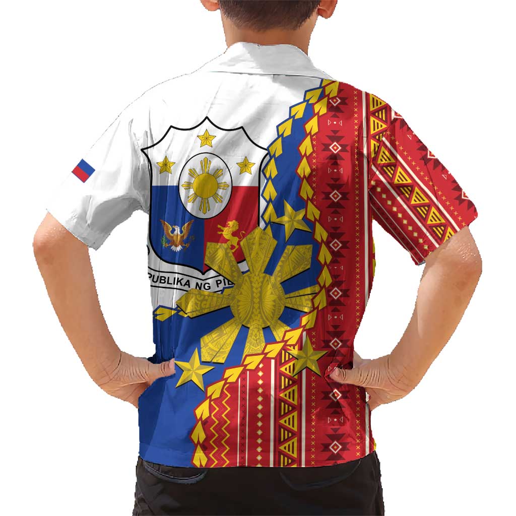 Philippines Independence Day Kid Hawaiian Shirt Pilipinas Sun Stars Igorot Pattern LT14 - Polynesian Pride