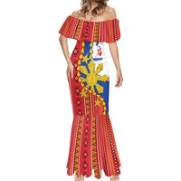 Philippines Independence Day Mermaid Dress Pilipinas Sun Stars Igorot Pattern LT14 - Polynesian Pride