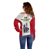 New Caledonia Football Off Shoulder Sweater Polynesian Pattern Sporty Style LT14 - Polynesian Pride