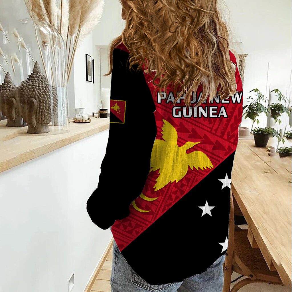 Papua New Guinea Football Women Casual Shirt Go PNG Polynesian Pattern Sporty Style LT14 - Polynesian Pride