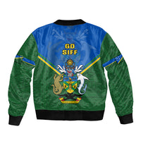 Solomon Islands Football Sleeve Zip Bomber Jacket Polynesian Pattern Sporty Style LT14 - Polynesian Pride