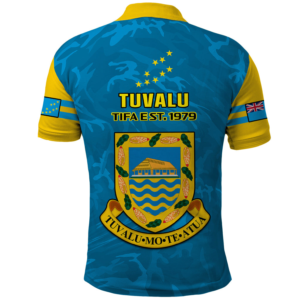 Tuvalu Islands Football Polo Shirt Polynesian Pattern Sporty Style LT14 - Polynesian Pride