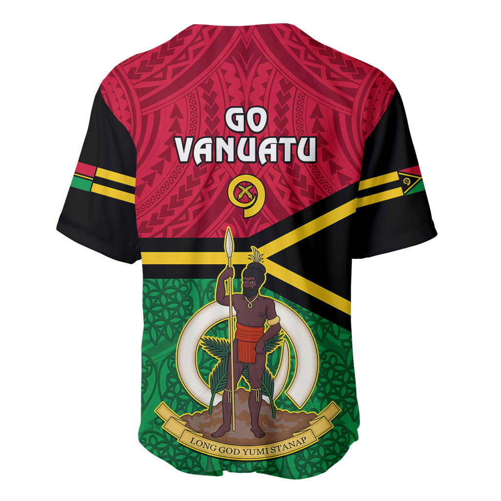 Vanuatu Football Baseball Jersey Vanuatuan Coat Of Arm Polynesian Flag Style LT14 - Polynesian Pride