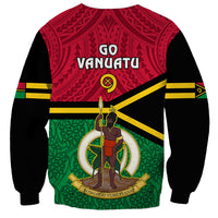 Vanuatu Football Sweatshirt Vanuatuan Coat Of Arm Polynesian Flag Style LT14 - Polynesian Pride