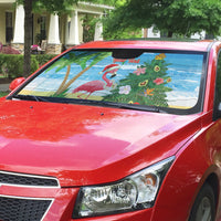 Flamingo Hawaii Summer Christmas Personalized Auto Sun Shade Mele Kalikimaka Beachy Vibes