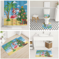 Flamingo Hawaii Summer Christmas Personalized Bathroom Set Mele Kalikimaka Beachy Vibes