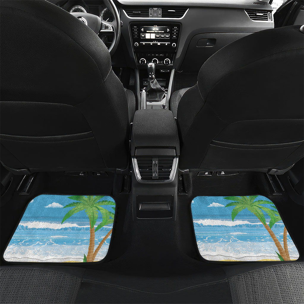 Flamingo Hawaii Summer Christmas Personalized Car Mats Mele Kalikimaka Beachy Vibes