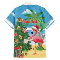 Flamingo Hawaii Summer Christmas Personalized Family Matching Off Shoulder Short Dress and Hawaiian Shirt Mele Kalikimaka Beachy Vibes LT14 - Polynesian Pride