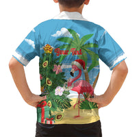Flamingo Hawaii Summer Christmas Personalized Family Matching Short Sleeve Bodycon Dress and Hawaiian Shirt Mele Kalikimaka Beachy Vibes LT14 - Polynesian Pride