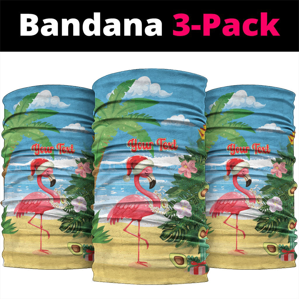 Flamingo Hawaii Summer Christmas Personalized Neck Gaiter Mele Kalikimaka Beachy Vibes LT14 package One Size: 25*50cm Blue - Polynesian Pride