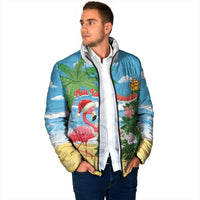 Flamingo Hawaii Summer Christmas Personalized Padded Jacket Mele Kalikimaka Beachy Vibes