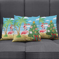 Flamingo Hawaii Summer Christmas Personalized Pillow Cover Mele Kalikimaka Beachy Vibes