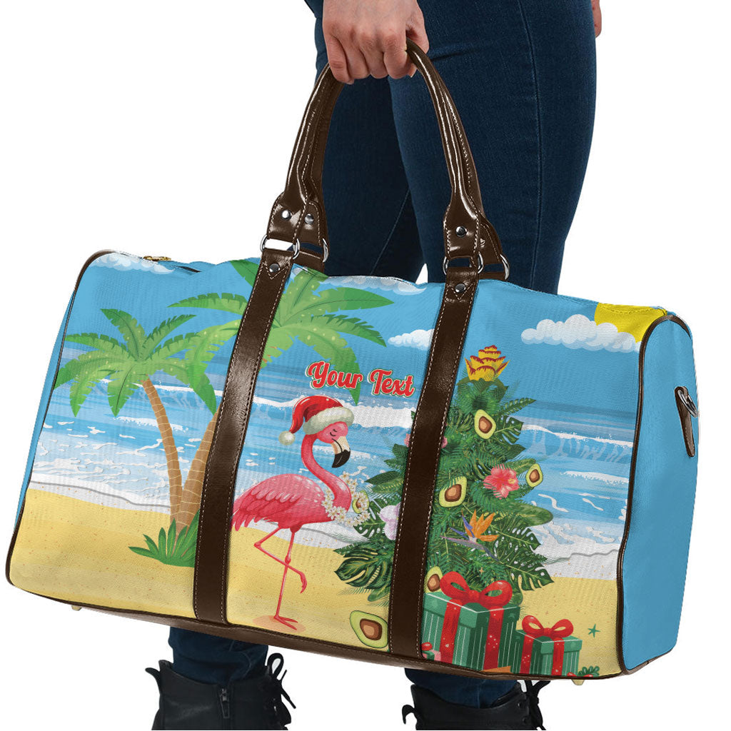 Flamingo Hawaii Summer Christmas Personalized Travel Bag Mele Kalikimaka Beachy Vibes