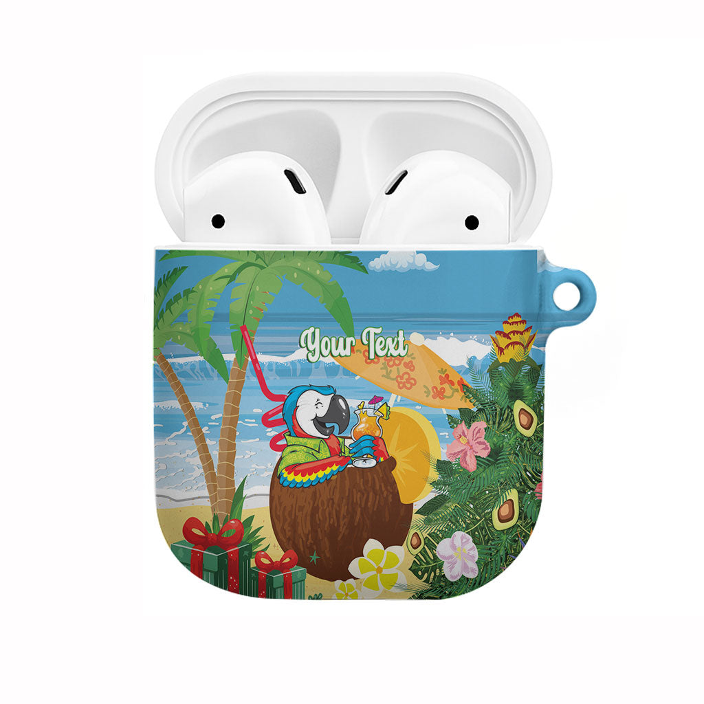 Chilling Parrot Hawaii Summer Christmas Personalized AirPods Case It's 5 O'Clock Somewhere Beachy Vibes LT14 Blue - Polynesian Pride