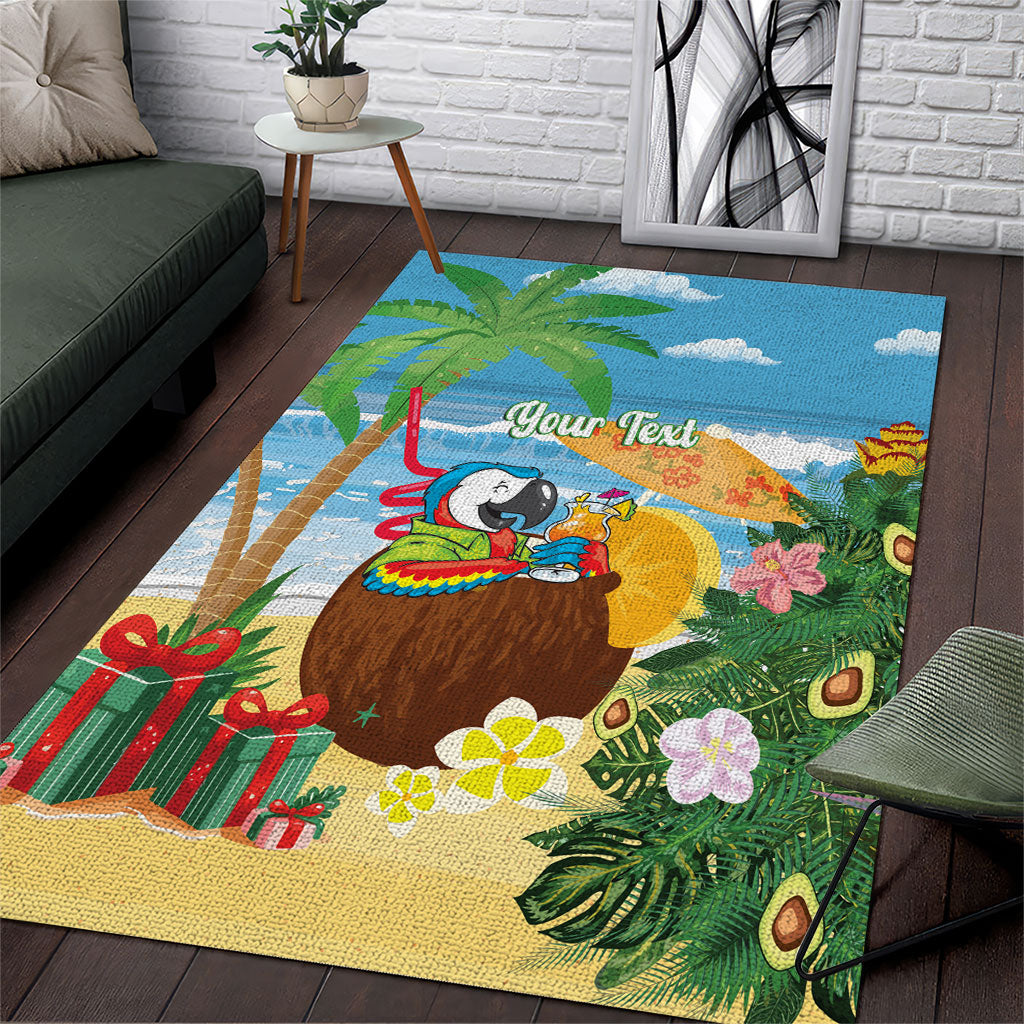 Chilling Parrot Hawaii Summer Christmas Personalized Area Rug It's 5 O'Clock Somewhere Beachy Vibes LT14 Blue - Polynesian Pride