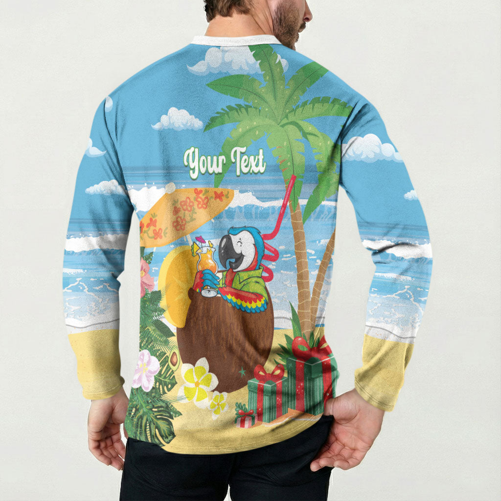 Chilling Parrot Hawaii Summer Christmas Personalized Button Sweatshirt It's 5 O'Clock Somewhere Beachy Vibes
