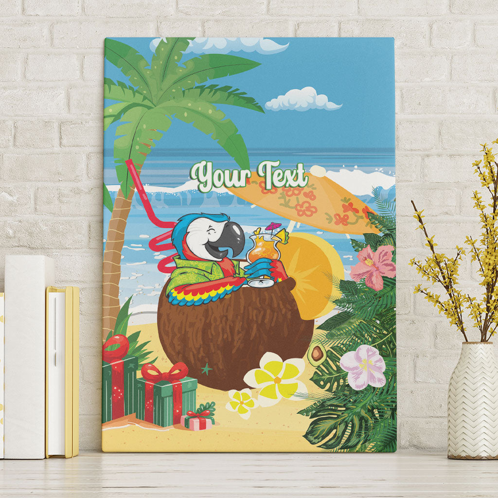 Chilling Parrot Hawaii Summer Christmas Personalized Canvas Wall Art It's 5 O'Clock Somewhere Beachy Vibes LT14 Without Frame Blue - Polynesian Pride