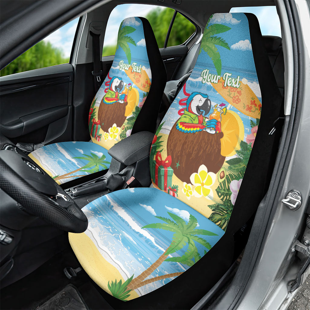 Chilling Parrot Hawaii Summer Christmas Personalized Car Seat Cover It's 5 O'Clock Somewhere Beachy Vibes