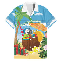 Chilling Parrot Hawaii Summer Christmas Personalized Family Matching Off Shoulder Maxi Dress and Hawaiian Shirt It's 5 O'Clock Somewhere Beachy Vibes LT14 Dad's Shirt - Short Sleeve Blue - Polynesian Pride